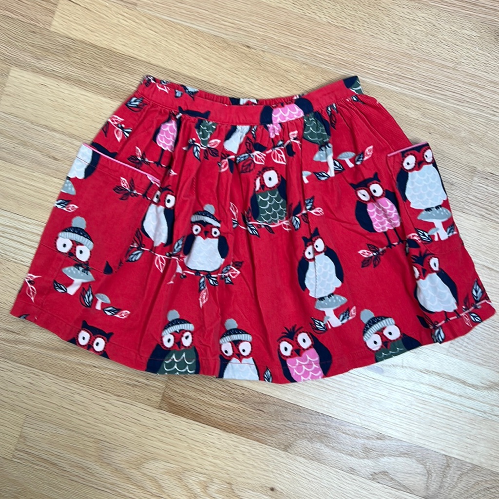 Mini Boden Winter Owls Corduroy Skirt - 7-8 Y